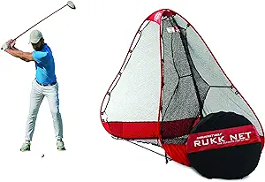 rukket 10x7ft pop up golf net orginal rukknet practice driving indoor and outdoor backyard swing training