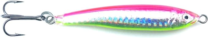epoxy resin fishing jig lure pink/yellow great for striped bass tuna and other game fish  ‎bay state tackle
