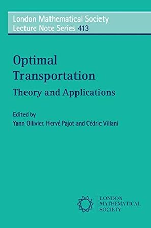 optimal transport theory and applications 1st edition yann ollivier ,herv pajot ,cedric villani 110768949x,