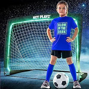tgu soccer net gifts light up soccer goals glow in the dark portable pop up football goals for kids teens and