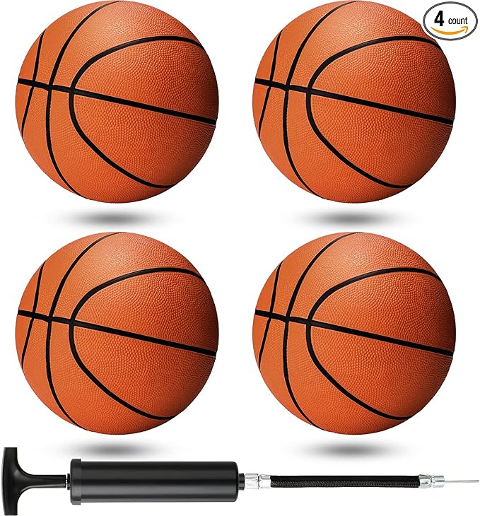 leitee 4 pcs basketballs christmas charity donation supplies official size 7 inflatable 29 5 inches rubber
