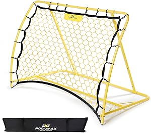 podiumax portable soccer trainer rebounder net with adjustable angle perfect for team and solo training 
