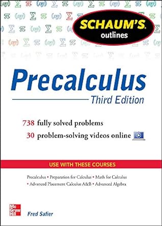 precalculus 3rd edition fred safier 0071795596, 978-0071795593