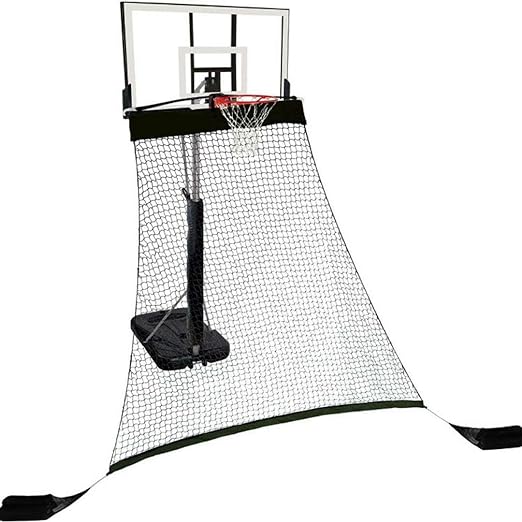hathaway rebounder basketball return system for shooting practice with heavy duty polyester net black 120 l x