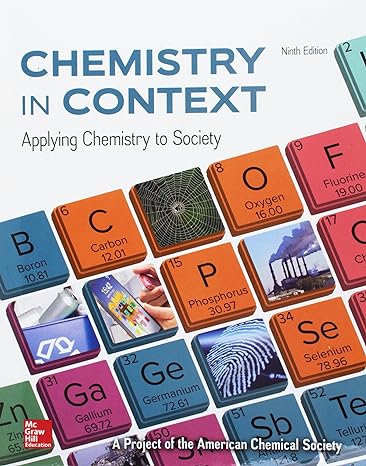 chemistry in context applying chemistry to society 9th edition american chemical society 1260020185,