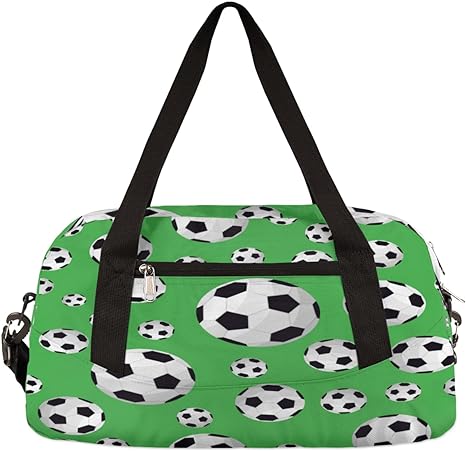 soccer football pattern print kids duffle bag for boys girls teens sports ball waterproof gym sport duffel