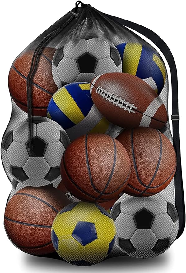 brotou extra large sports ball bag mesh basketball bags team balls adjustable shoulder strap team work ball
