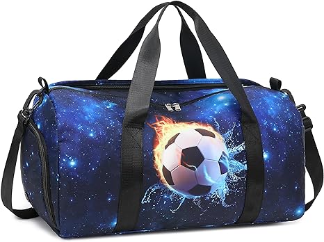 camtop kids soccer overnight duffel bag for boys and girls carry on size tote for travel gym sport  camtop