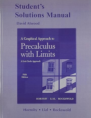 student solutions manual for a graphical approach to precalculus with limits a unit circle approach a 5th