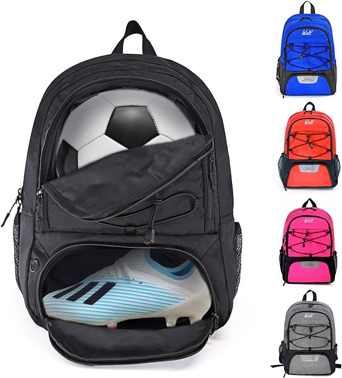 Wolt Youth Soccer Bag Soccer Backpack And Bags For Basketball Volleyball And Football Sports Includes Separate Cleat Shoe And Ball Compartment Fit To Youth And Adult