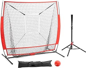baseball and softball practice net 5 5ft portable hitting batting training net with target zone bundle