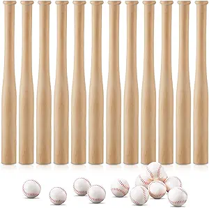libima 18 inch unfinished baseball bat and baseball set including 12 baseball bats 18 inch baseball decor 12