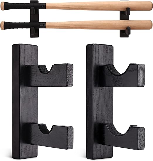 tobwolf 2pcs double deck baseball bats display wall mount rack for 2 bats baseball bat display holder