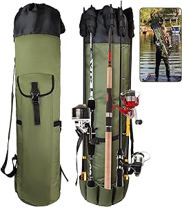 fouuaaoou fishing rod bag fishing rod case bag with durable folding oxford fabric portable fishing bag fish