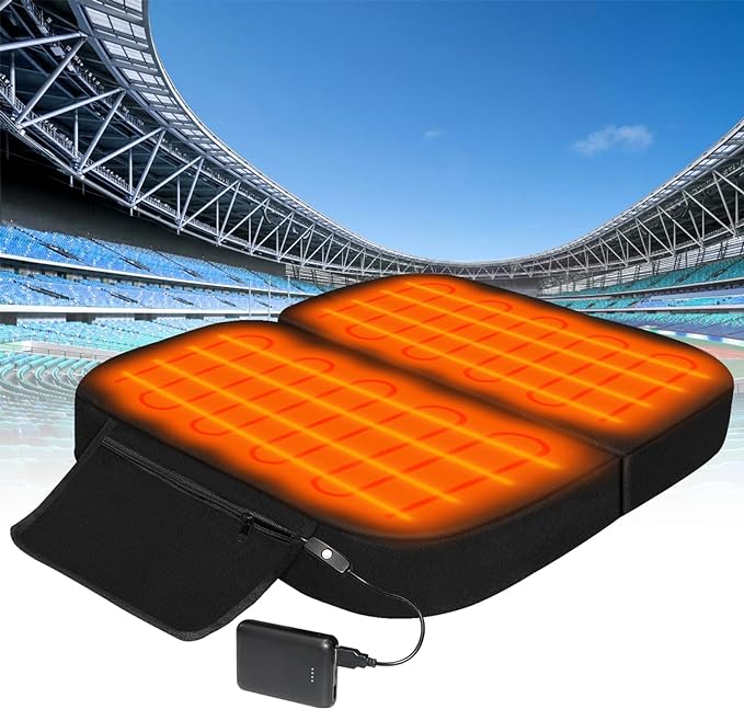 lslpin extra wide heated stadium seat portable stadium seats for bleachers foldable heating pad stadium