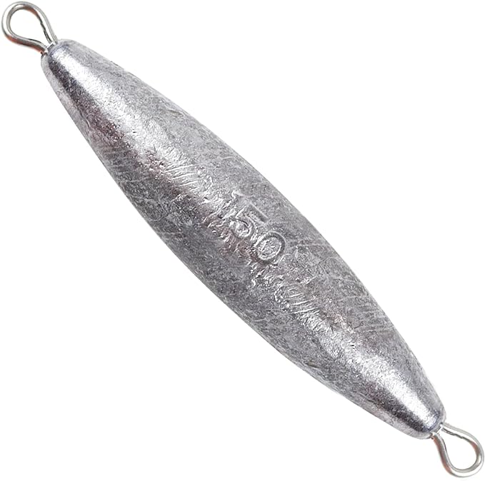 through wire inline torpedo sinkers saltwater bullet fishing weight for trolling double ringed one piece wire