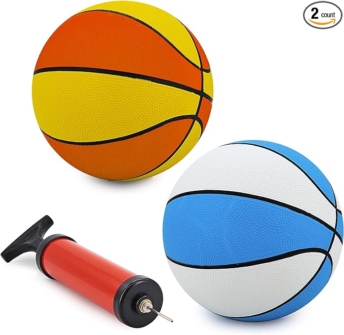 srenta mini basketball 7 inch rubber junior balls assorted colors kids basketballs for beginners mini
