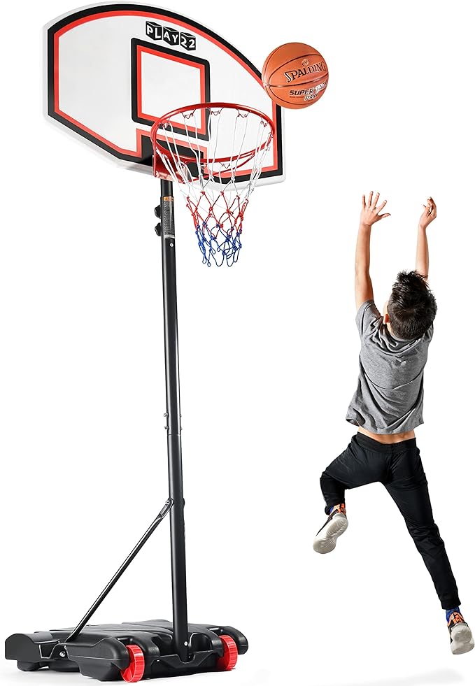 play22 kids adjustable basketball hoop height 5 7 ft portable basketball hoop for kids teenagers youth and