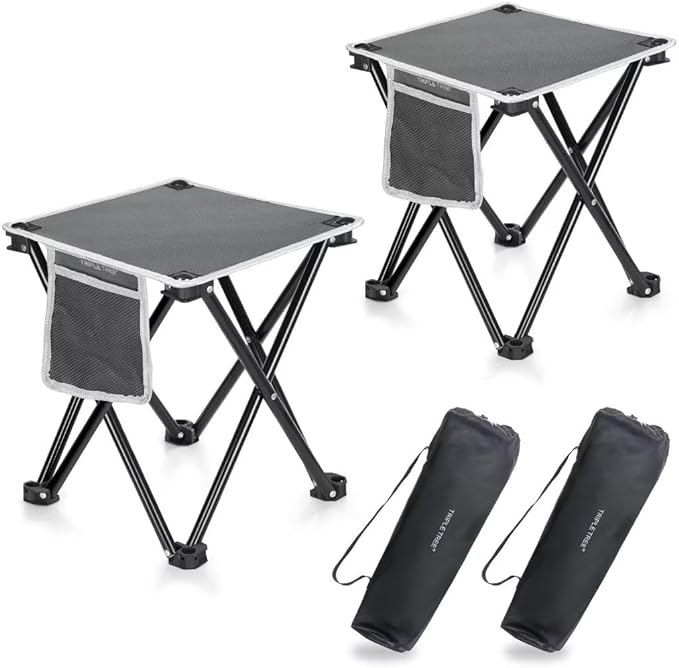 2 pack camping stool 13 8 inch portable folding stool for outdoor walking hiking fishing 400 lbs capacity