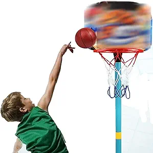 phasfbj height adjustable basketball hoop free basketball hoop and pump suitable for children under 150cm