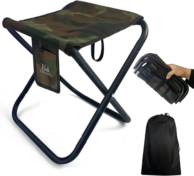 k mingleso upgraded portable folding stool 13 inch camping stool for adults fishing hiking gardening and