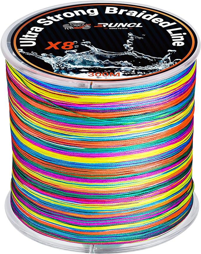 runcl braided fishing line abrasion resistant zero stretch 8x multicolor extra visibility fishing braid for
