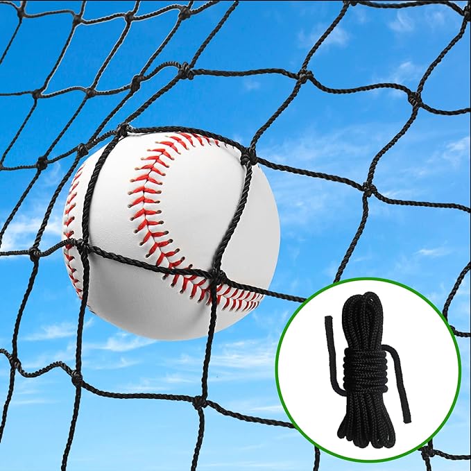 wiseek baseball softball backstop nets heavy duty sports netting barrier #18 nylon baseball netting