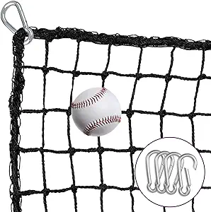 baseball net for batting 10x10 feet /10x20 feet heavy duty nylon softball net with 4 carabiners for practice