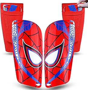 saga sports unbreakable spider soccer shin guards includes sleeves for ages 4 12 youth and adults vibrant