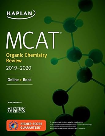 mcat organic chemistry review 2019 2020 online + book 1st edition kaplan test prep 1506235441, 978-1506235448
