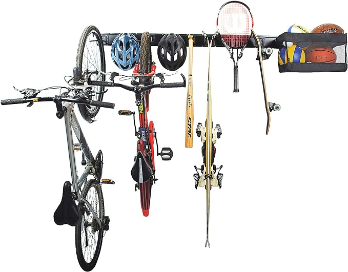 walmann garage sports equipment organizer wall mount ball storage basket bikes and helmets  walmann b08z47lpm6
