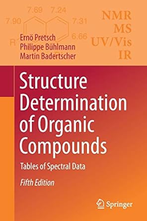 structure determination of organic compounds tables of spectral data 5th edition ern pretsch ,philippe b