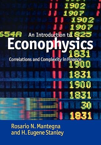 an introduction to econophysics correlations and complexity in finance 1st edition rosario n. mantegna
