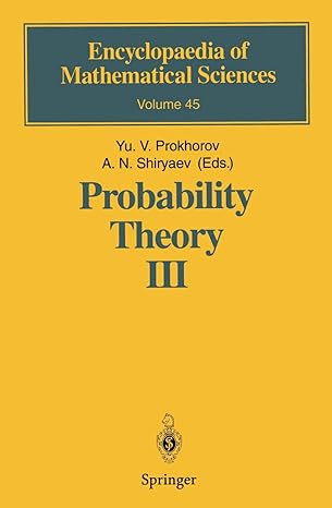 probability theory iii 1st edition yurij v prokhorov, albert n shiryaev 3642081223, 978-3642081224