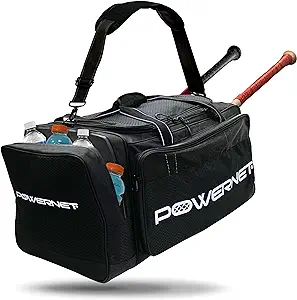 powernet pro duffle bag baseball softball equipment gear dual bat carrier built in cooler pocket 2 internal
