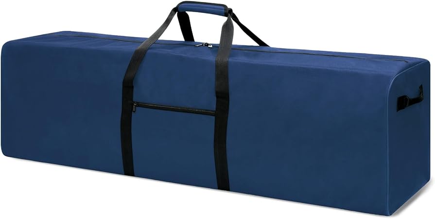 52 inch large duffle bag for travel camping sport equipment storage bag with 2 way lockable zippers blue 