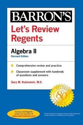 barrons lets review regents algebra ii 1st edition gary m. rubenstein m.s. 1506277462, 978-1506277462