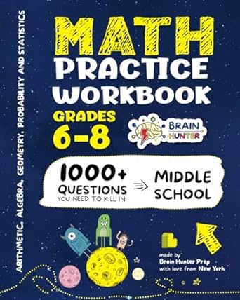 math practice workbook 1st edition brain hunter prep 1951048229, 978-1951048228