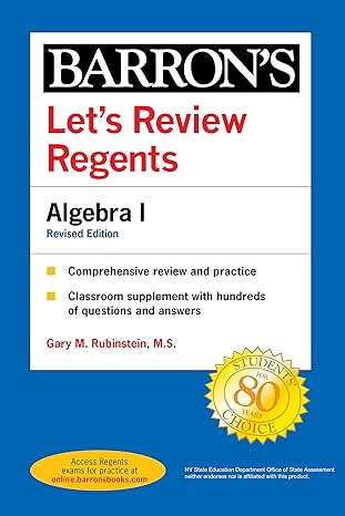 barrons lets review regents algebra i 1st edition gary m. rubinstein m.s. 150626624x, 978-1506266244