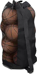 brynnl extra ball bag large mesh equipment bag black soccer ball bag with adjustable shoulder strap 600d