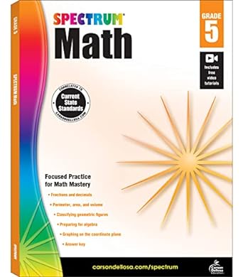 spectrum math grade 5 workbook edition spectrum 1483808734, 978-1483808734