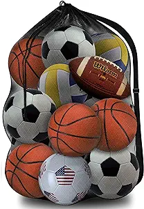 labreccos heavy duty mesh ball bag sports equipment storage organizer hold for soccer basketball volleyball