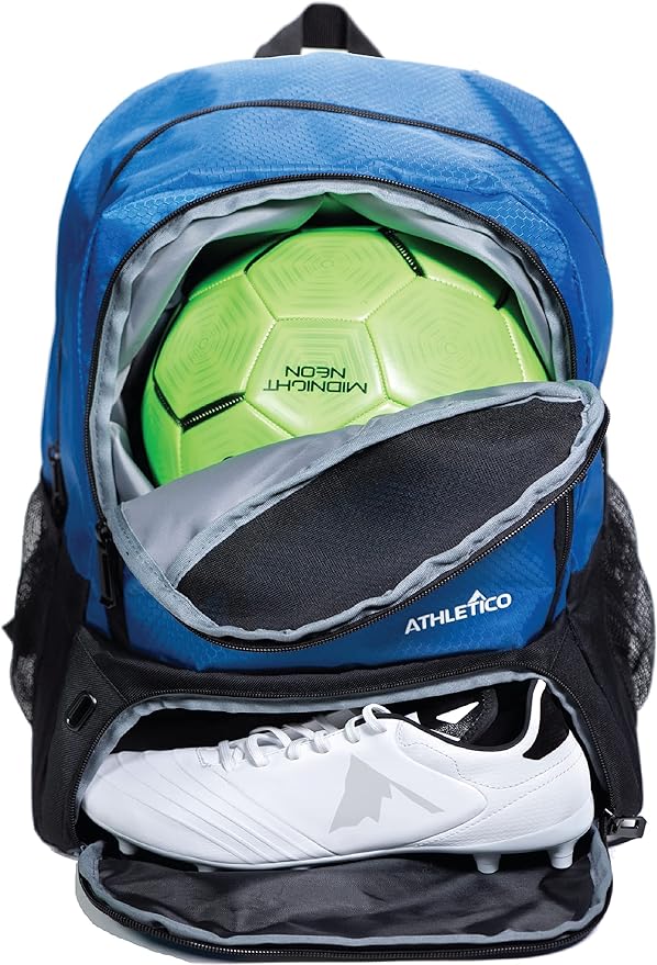 athletico youth soccer bag soccer backpack and bags for basketball volleyball and football includes separate