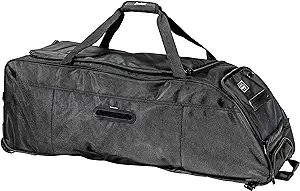 franklin sports traveler roller baseball and softball equipment bag compartment black 80d polyester water