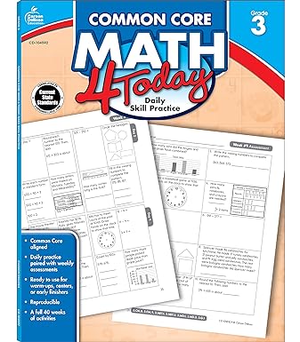 common core math 4 today daily skills practice grade 3 1st edition erin mccarthy 1624426018, 978-1624426018