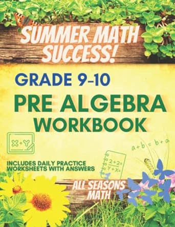 summer math success grade 9 10 pre algebra workbook includes daily practice worksheets with answers 1st