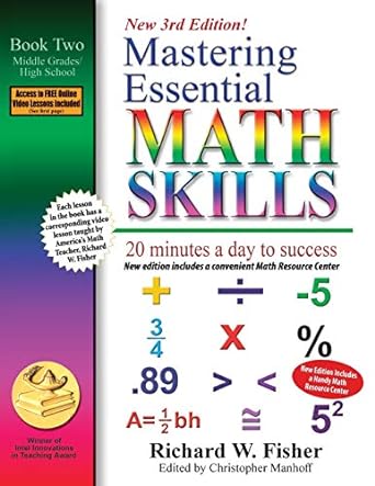mastering essential math skills 3rd edition richard w fisher 0999443380, 978-0999443385