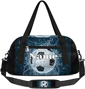 soccer custom name kids duffle bag personalized girls dance bag lightweight water resistant foldable sports