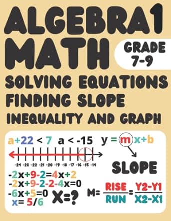 algebra1 math solving equations finding slope inequality and graph grade 7-9 1st edition william. education