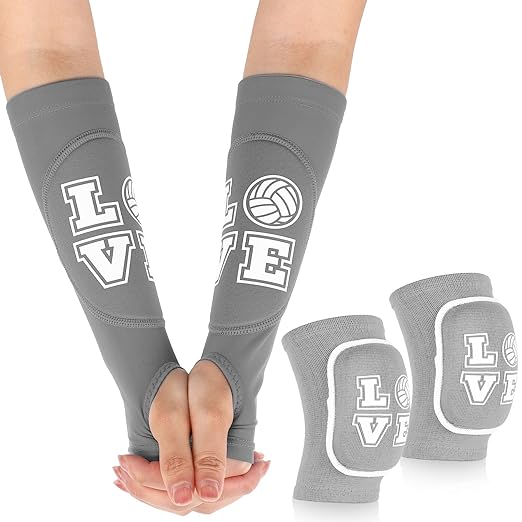 ramede volleyball knee pads and volleyball arm sleeves with protection pad forearm elbow sleeve with thumb